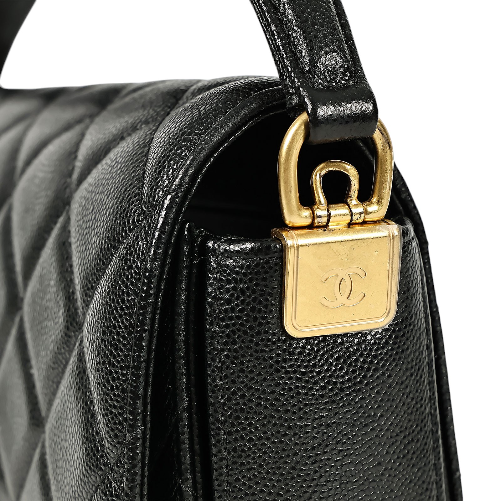 香奈兒 CHANEL Top Handle 手提 肩背 口蓋包 AS5166 晶片款 黑荔枝掀蓋2WAY包 原廠盒子/防塵袋/購買證明正本