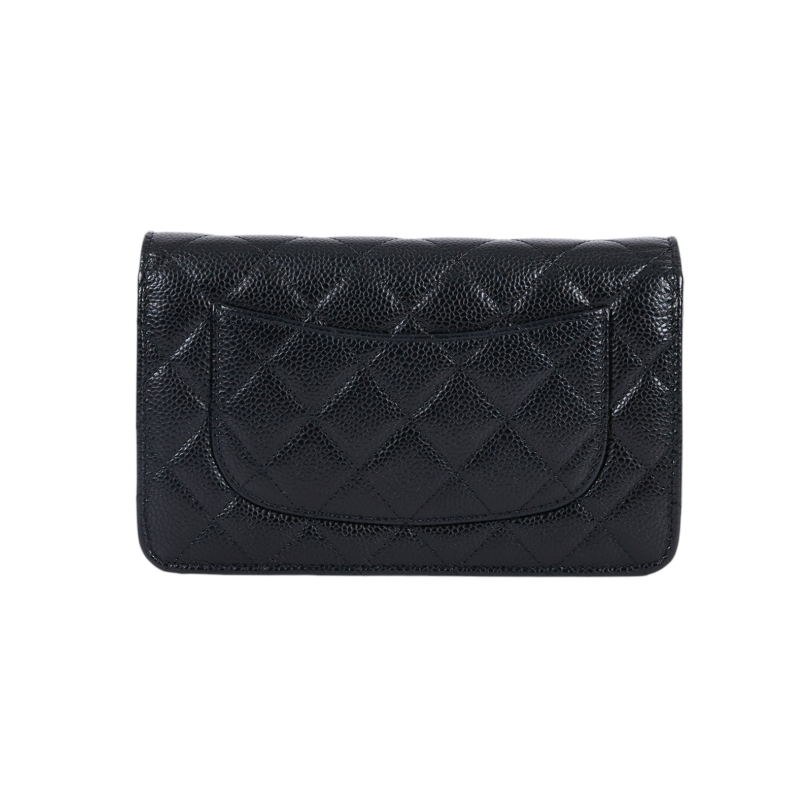 香奈兒 CHANEL 經典鏈子皮夾 菱格紋 CC LOGO AP0250 晶片款 黑銀荔枝WOC 防塵袋/原廠盒子/韓國購買證明正本