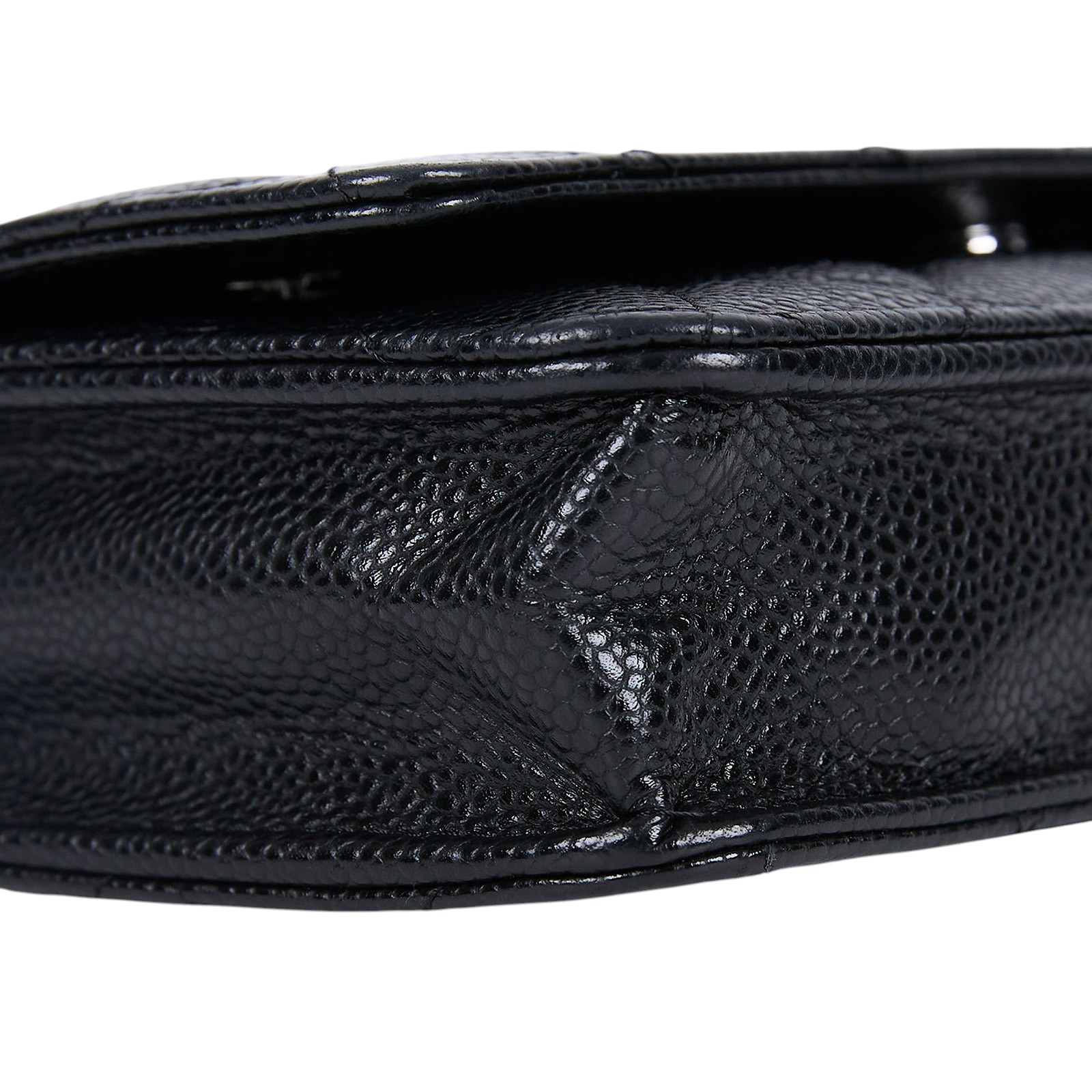 香奈兒 CHANEL 經典鏈子皮夾 菱格紋 CC LOGO AP0250 晶片款 黑銀荔枝WOC 防塵袋/原廠盒子/韓國購買證明正本