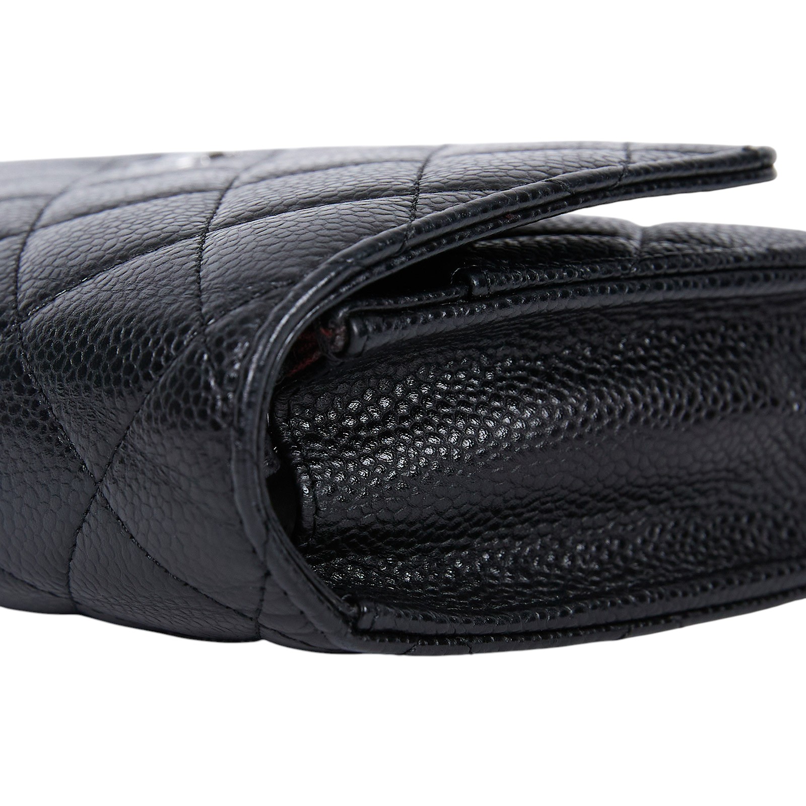 香奈兒 CHANEL 經典鏈子皮夾 菱格紋 CC LOGO AP0250 晶片款 黑銀荔枝WOC 防塵袋/原廠盒子/韓國購買證明正本