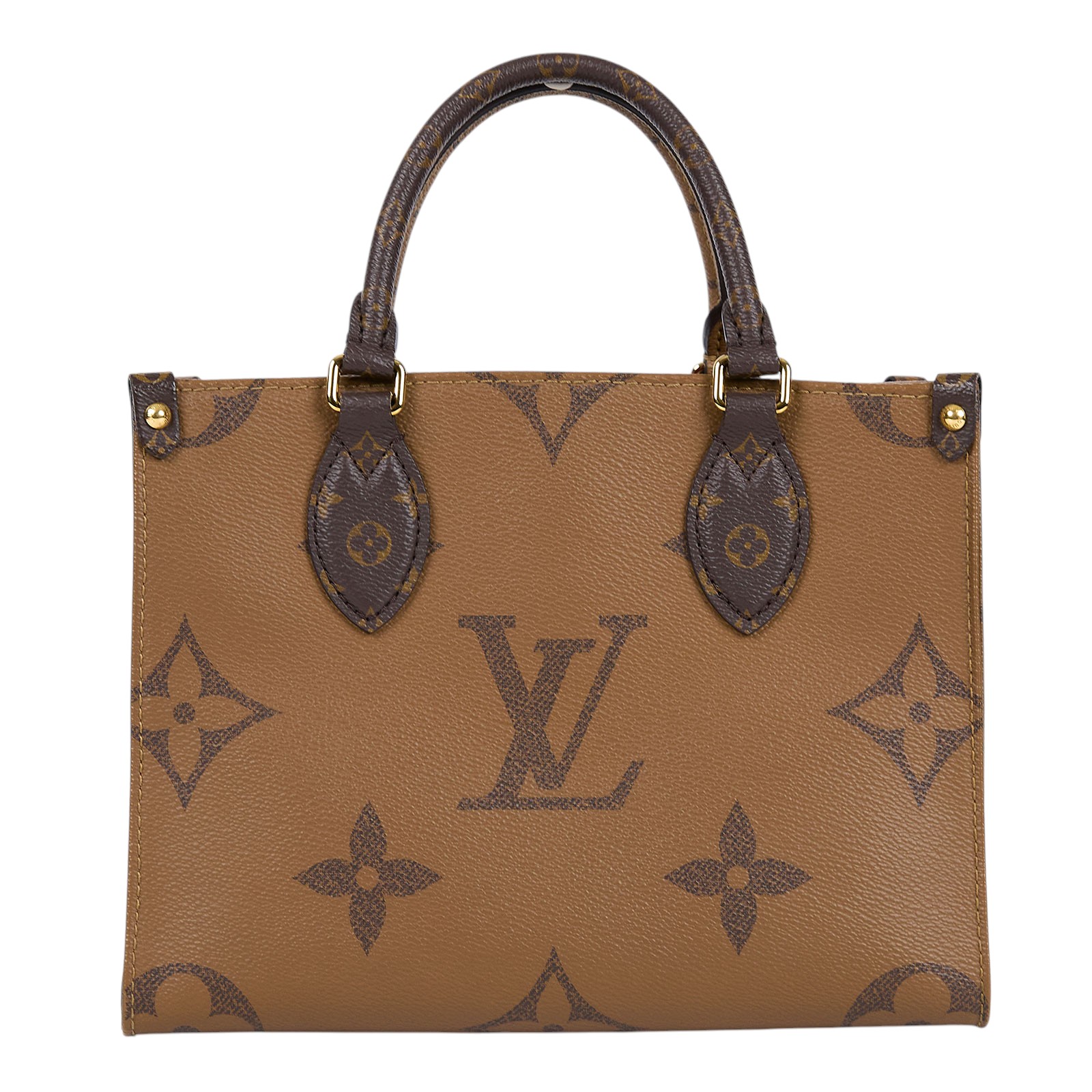 路易威登 LOUIS VUITTON OnTheGo PM 雙色帆布 手提 斜背包 M46373 晶片款  原廠盒子/防塵袋/購買證明正本/背帶