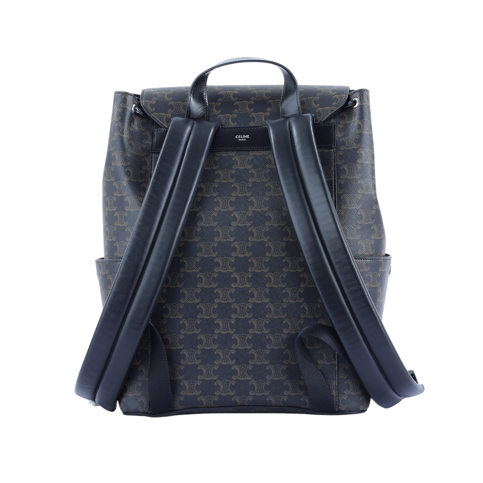 思琳 CELINE 背包 標誌印花 牛皮革 120812GL7 黑凱旋門後背包 防塵袋