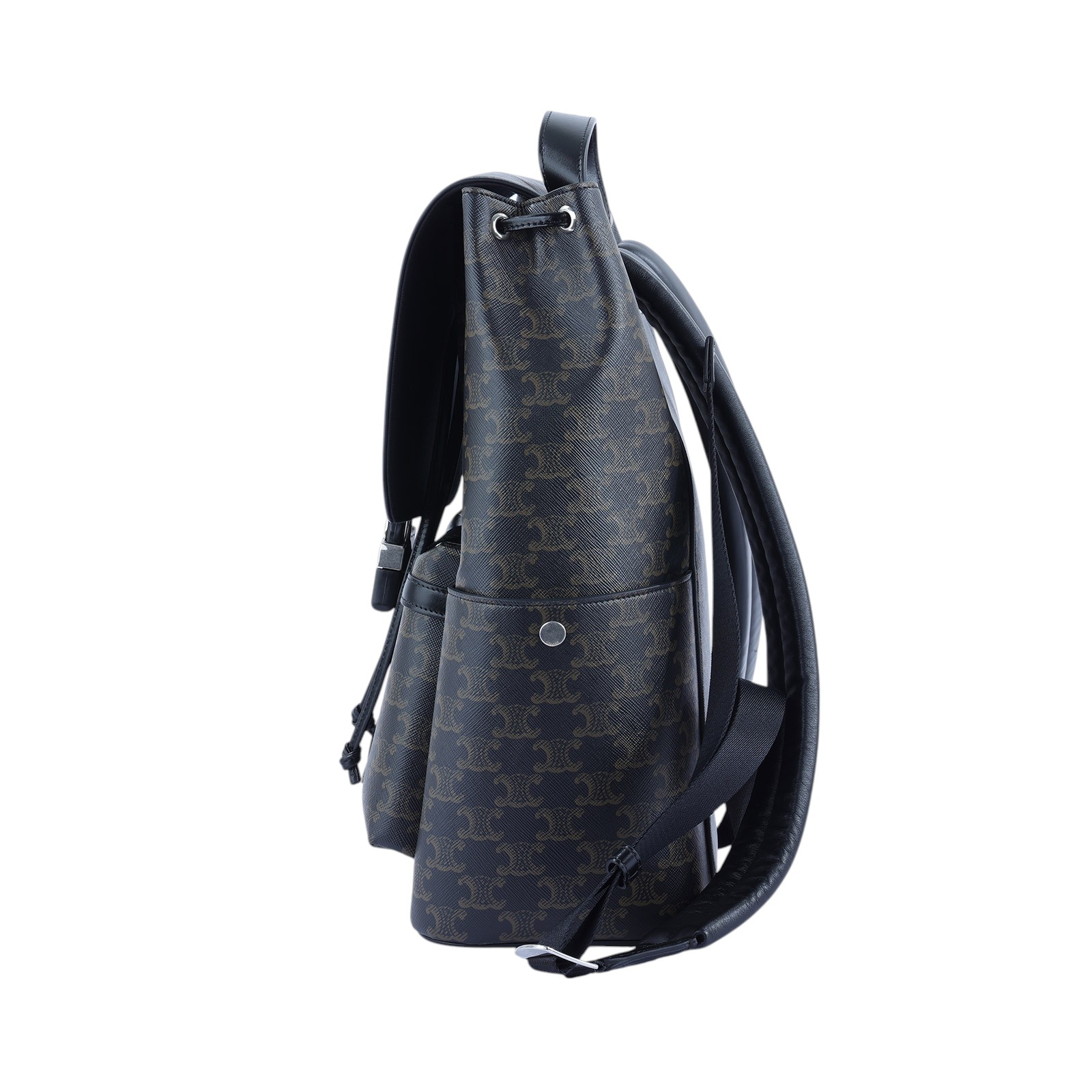 思琳 CELINE 背包 標誌印花 牛皮革 120812GL7 黑凱旋門後背包 防塵袋