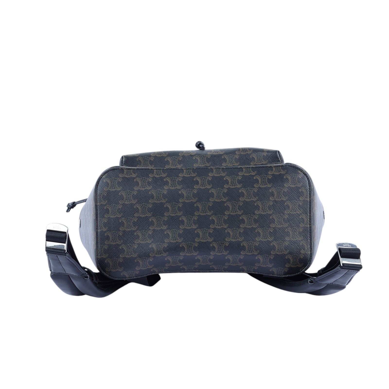 思琳 CELINE 背包 標誌印花 牛皮革 120812GL7 黑凱旋門後背包 防塵袋