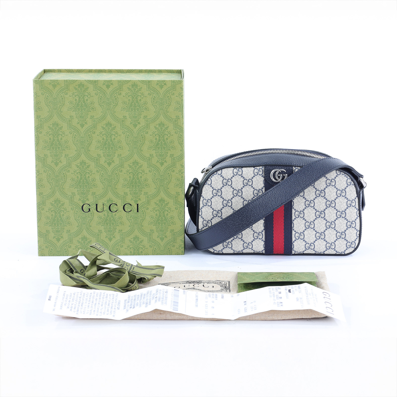 古馳 GUCCI Ophidia GG 斜揹袋 681064 深藍GG紋OPHIDIA相機包 原廠盒子/防塵袋/購買證明正本