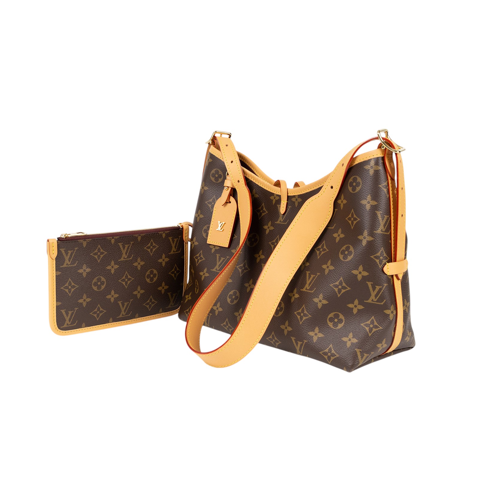 路易威登 LOUIS VUITTON CarryAll PM 原花 肩背包 M46203 晶片款  原廠盒子/防塵袋/內袋/購買證明影本
