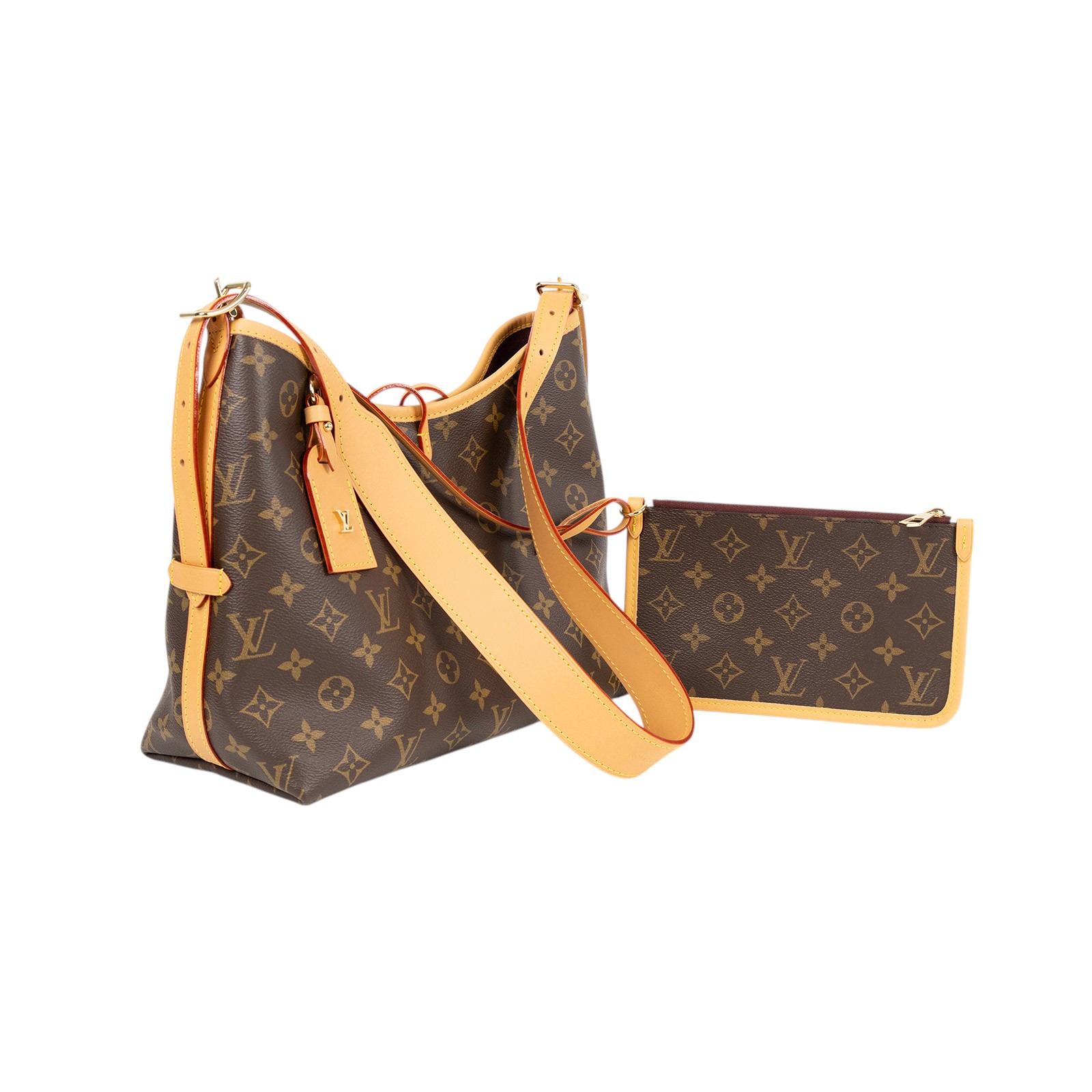 路易威登 LOUIS VUITTON CarryAll PM 原花 肩背包 M46203 晶片款  原廠盒子/防塵袋/內袋/購買證明影本