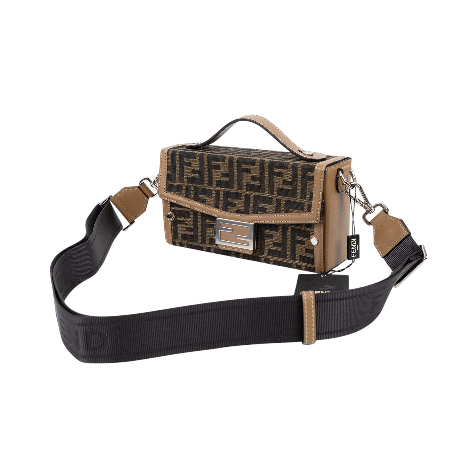 芬迪 FENDI FF Baguette Soft Trunk 手提 斜背包 7VA565AFBV 咖FF SOFT TRUNK BAGUETTE 防塵袋/背帶