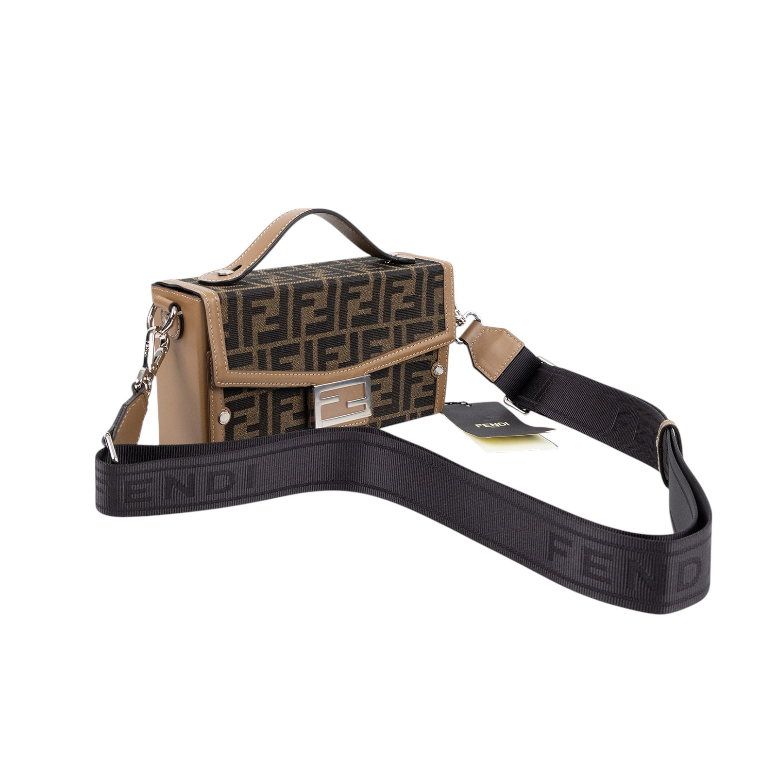 芬迪 FENDI FF Baguette Soft Trunk 手提 斜背包 7VA565AFBV 咖FF SOFT TRUNK BAGUETTE 防塵袋/背帶