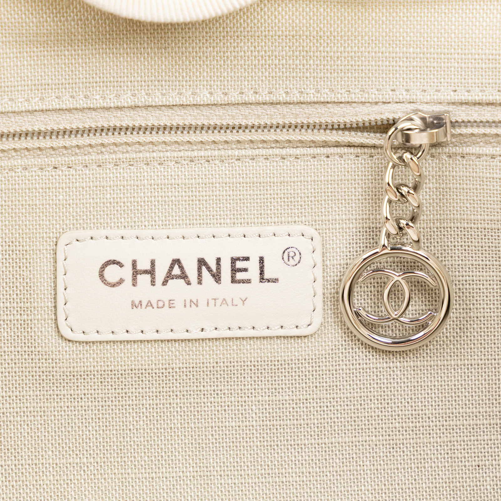 香奈兒 CHANEL 海灘包 大型 A66941 晶片款 米白DEAUVILLE沙灘包 內袋/防塵袋