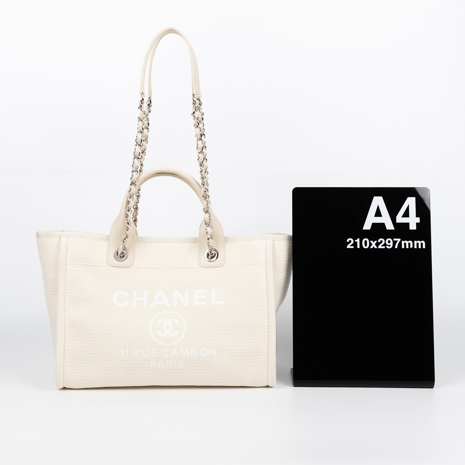 香奈兒 CHANEL 海灘包 大型 A66941 晶片款 米白DEAUVILLE沙灘包 內袋/防塵袋