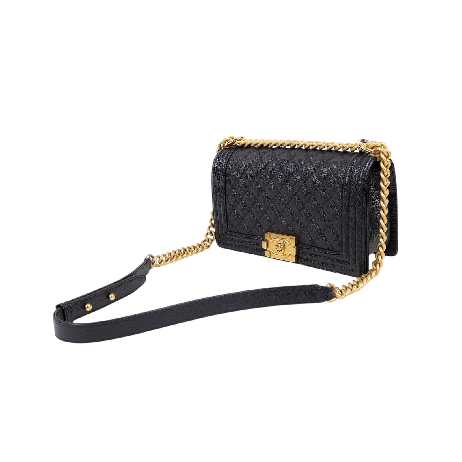 香奈兒 CHANEL Boy 25 口蓋包 A67086 晶片款 黑金荔枝BOY25 原廠盒子/防塵袋