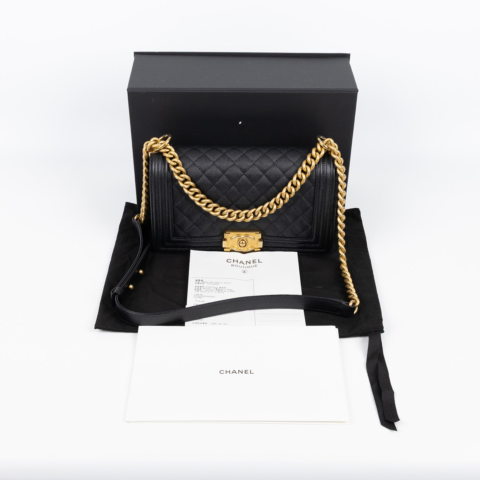 香奈兒 CHANEL Boy 25 口蓋包 A67086 晶片款 黑金荔枝BOY25 原廠盒子/防塵袋