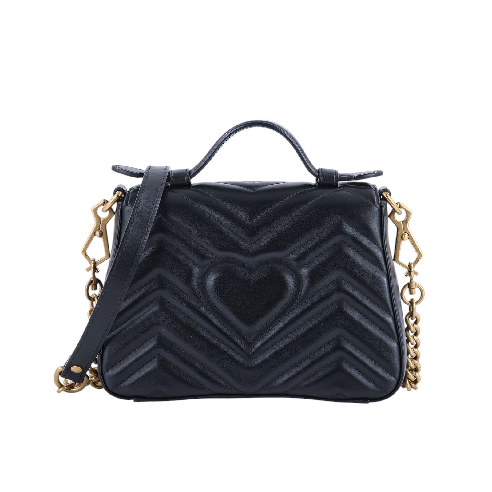 古馳 GUCCI GG Marmont 迷你 肩背 手挽袋 547260 黑MARMONT HANDLE小號 購買證明正本/防塵袋