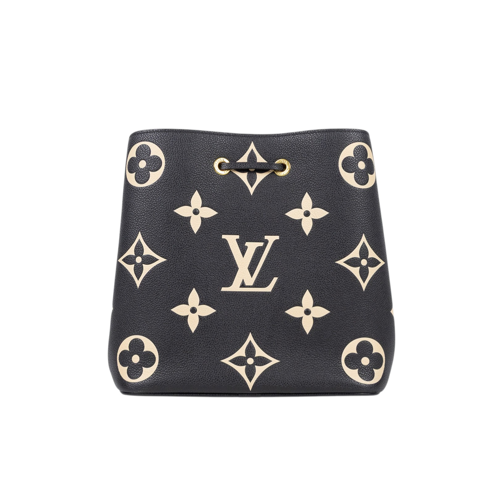 路易威登 LOUIS VUITTON NéoNoé MM 皮革 肩背 水桶包 黑色/奶油色 M45497 晶片款 黑NEONOE MM 防塵袋