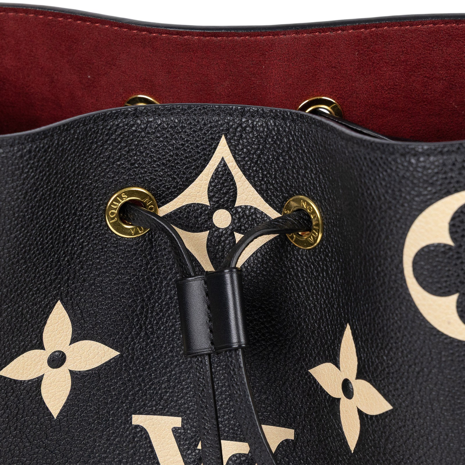 路易威登 LOUIS VUITTON NéoNoé MM 皮革 肩背 水桶包 黑色/奶油色 M45497 晶片款 黑NEONOE MM 防塵袋