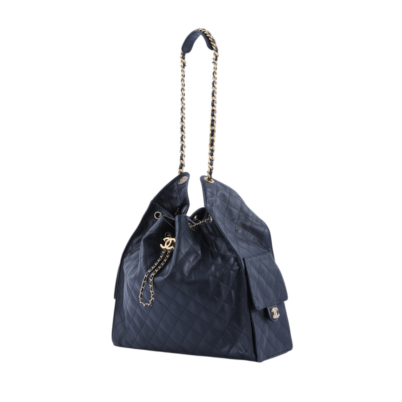 香奈兒 CHANEL 2025 春夏 25 大型包 AS5553 B20304 晶片款 黑金荔枝25 BAG 大號 防塵袋