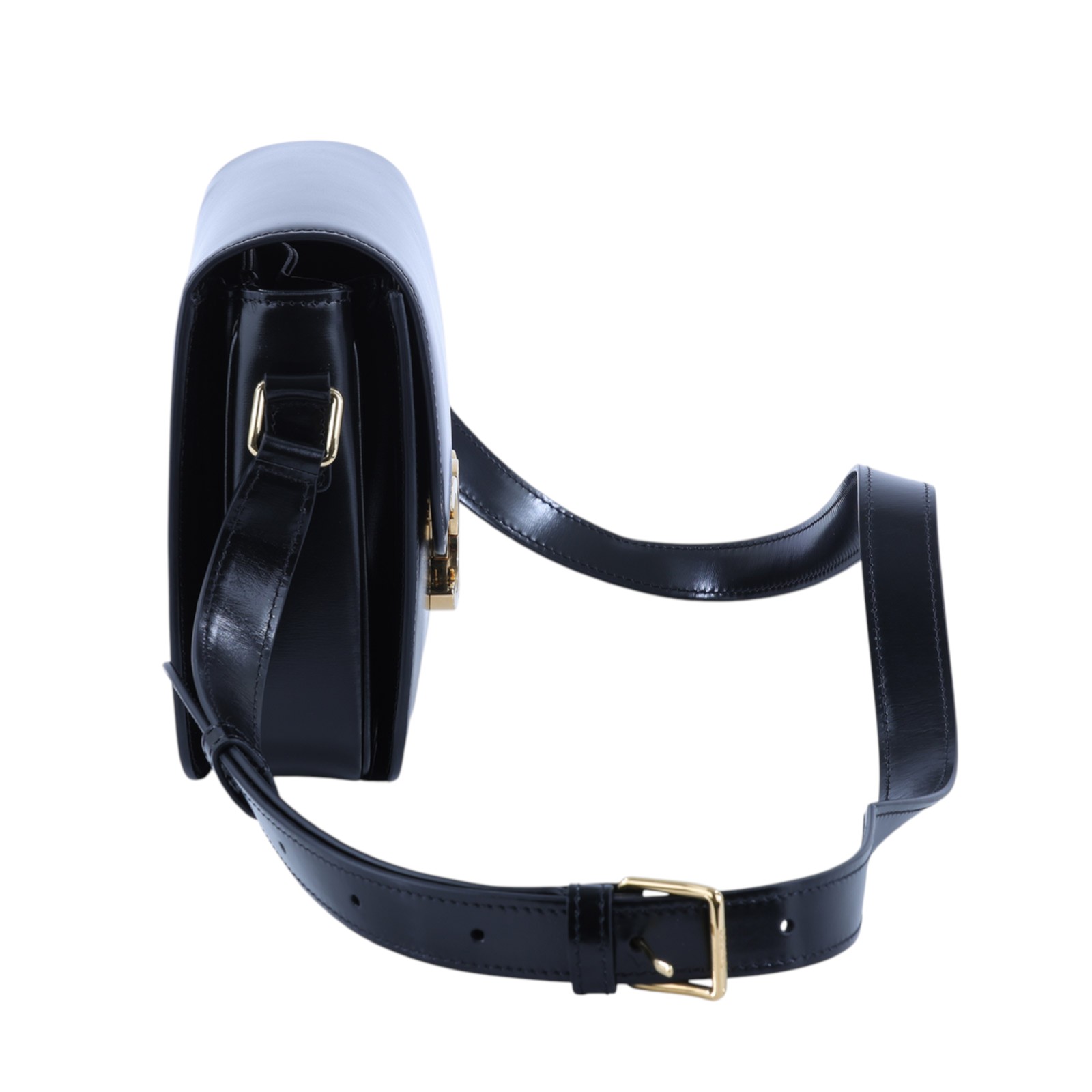 思琳 CELINE 亮面牛皮革 Classique Triomphe 凱旋門 肩背包 187363BF4 黑凱旋門TEEN TRIOMPHE 防塵袋