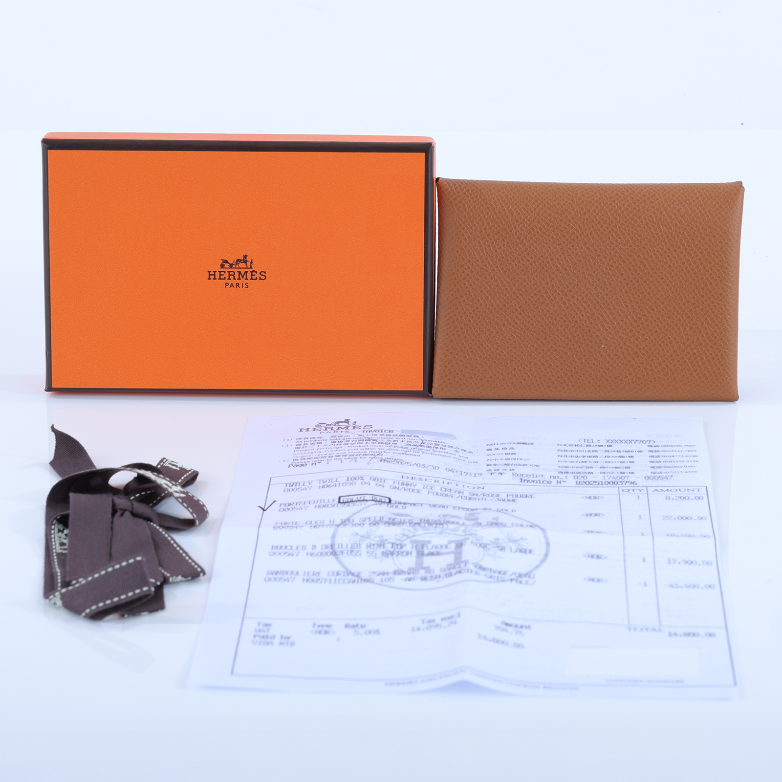 愛馬仕 Hermes Calvi Duo 卡包 金棕 銀色五金 H083035CK37 W刻金棕CALVI DUO 原廠盒子/購買證明影本