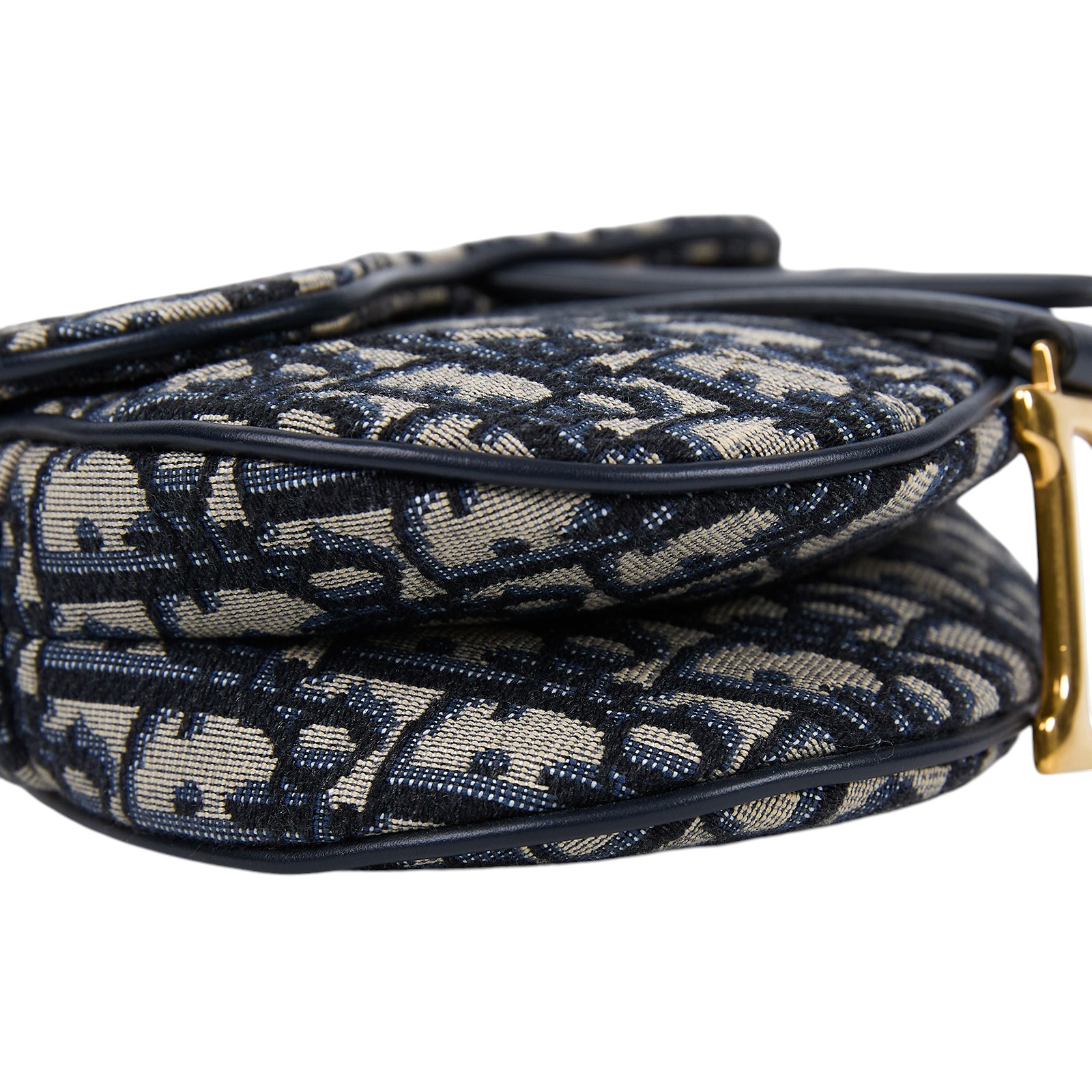 迪奧 CHRISTIAN DIOR Saddle 迷你 馬鞍包 手提 肩背包 藍色 緹花 M0456CTZQ OBLIQUE SADDLE MINI 防塵袋