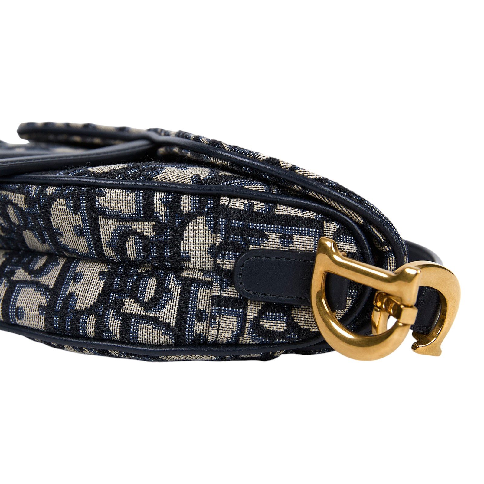 迪奧 CHRISTIAN DIOR Saddle 迷你 馬鞍包 手提 肩背包 藍色 緹花 M0456CTZQ OBLIQUE SADDLE MINI 防塵袋