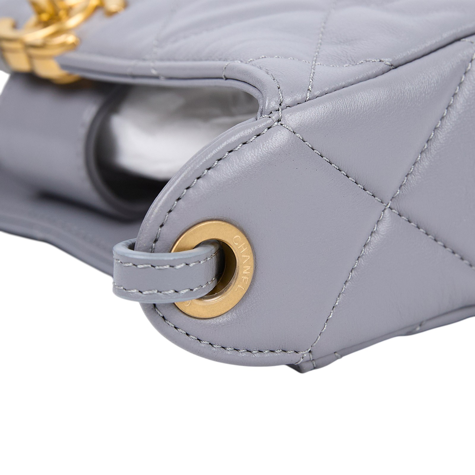 香奈兒 CHANEL Hobo 經典鍊條 肩背包 AS4302 B13786 晶片款 灰藍羊HOBO 原廠盒子/防塵袋/購買證明正本/台灣發票