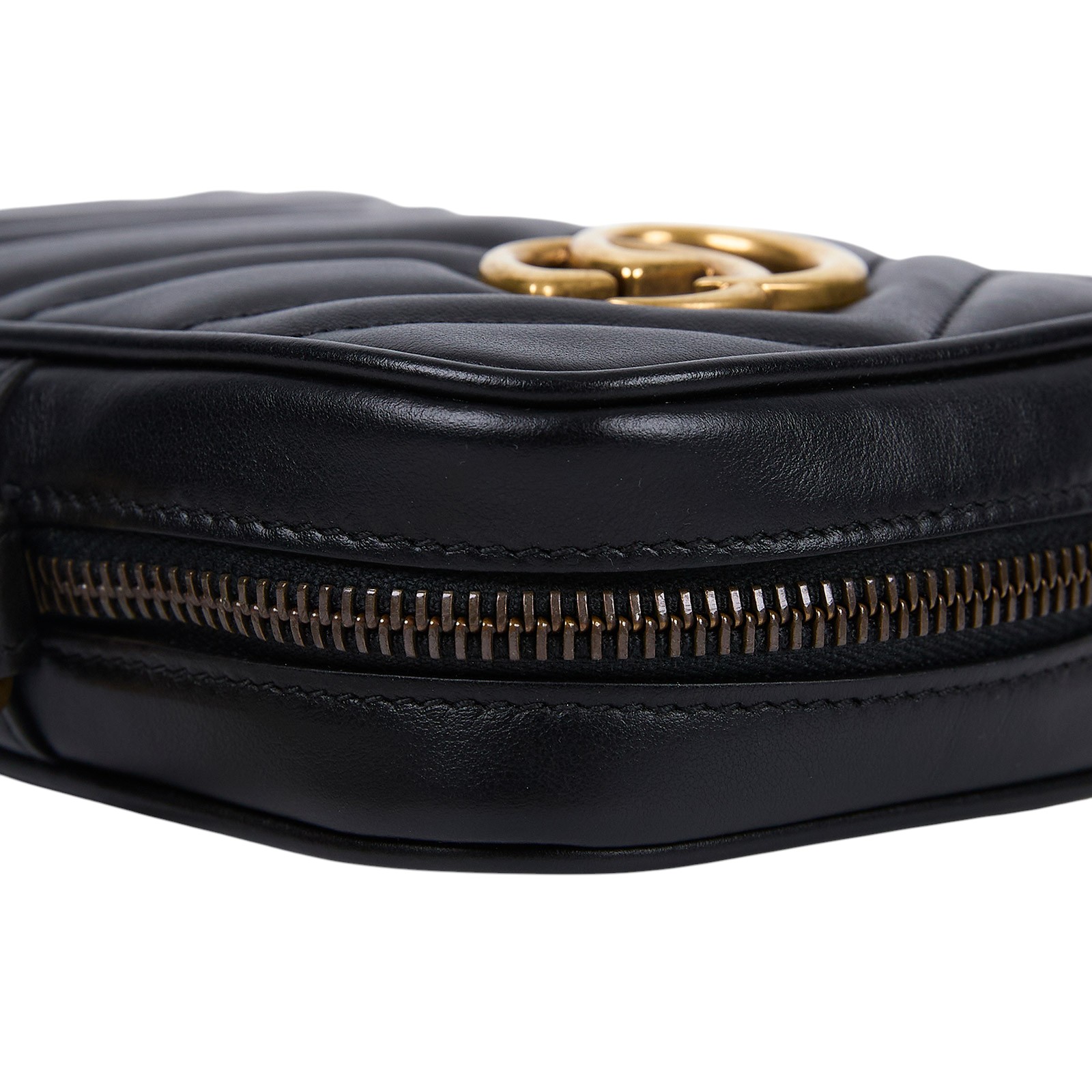 古馳 GUCCI GG Marmont 迷你包  598597 DTDCT 黑金GG MARMONT鍊包 原廠盒子/防塵袋/購買證明影本