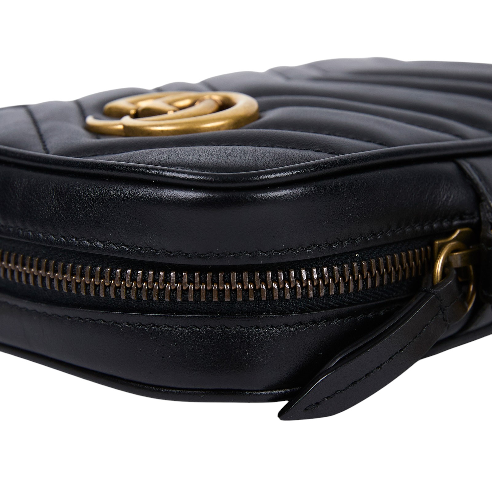 古馳 GUCCI GG Marmont 迷你包  598597 DTDCT 黑金GG MARMONT鍊包 原廠盒子/防塵袋/購買證明影本