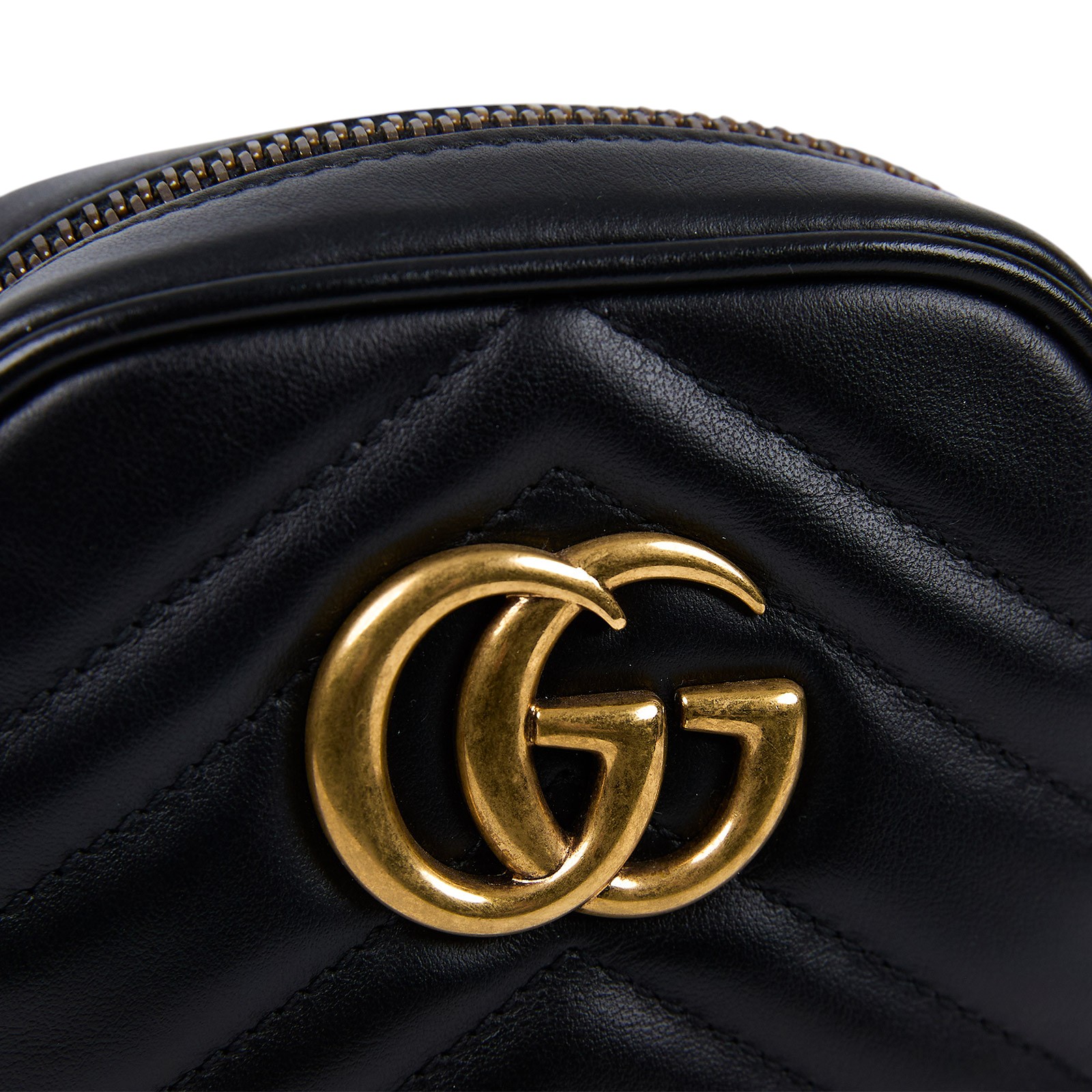 古馳 GUCCI GG Marmont 迷你包  598597 DTDCT 黑金GG MARMONT鍊包 原廠盒子/防塵袋/購買證明影本