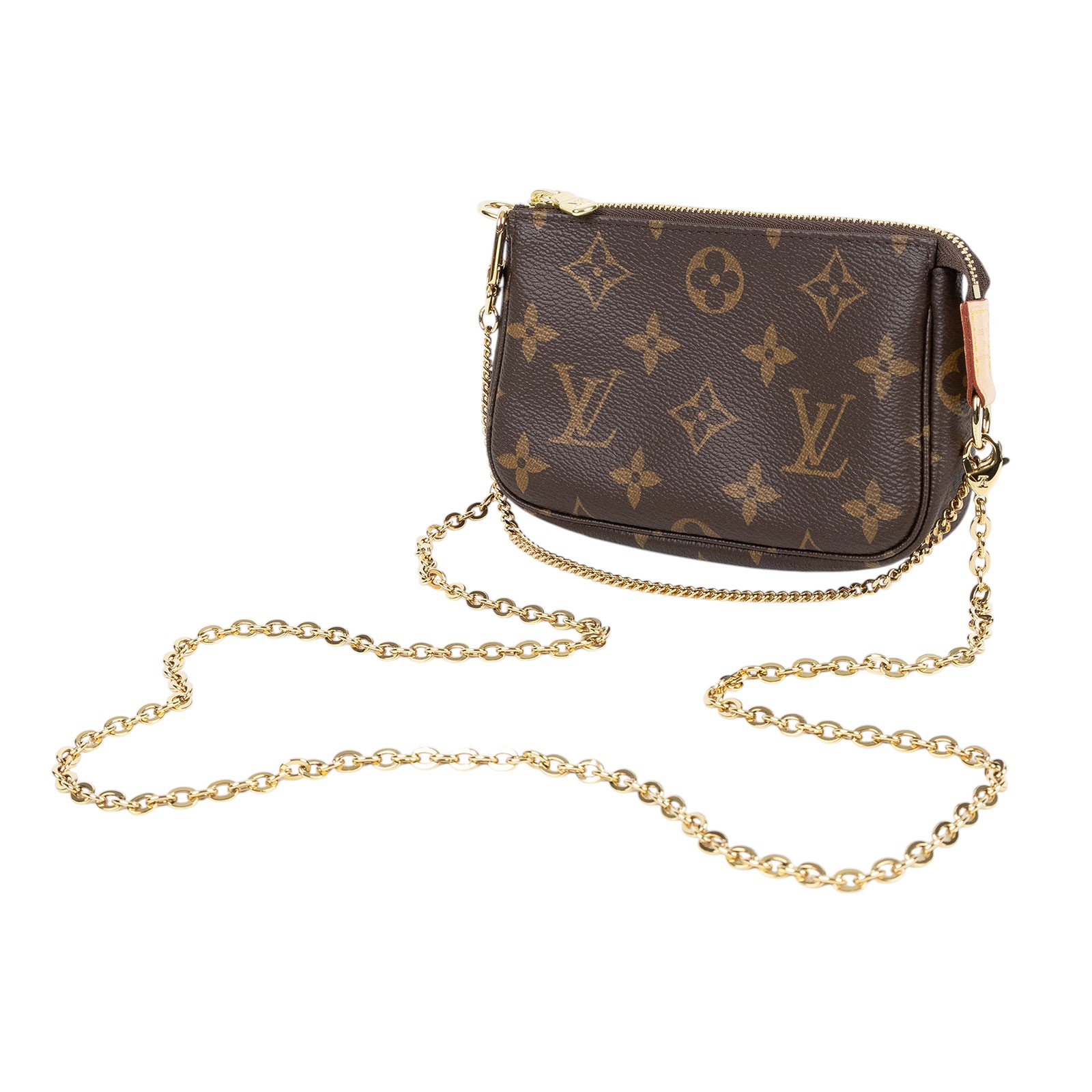 路易威登 LOUIS VUITTON Monogram塗層帆布 鏈帶 迷你小皮包 M82510 原花MINI小包 原廠盒子/防塵袋/鍊條1