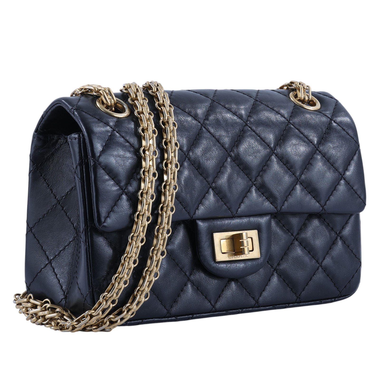 香奈兒 CHANEL 2.55 迷你 口蓋包 AS0874 29開黑復古金 2.55 20CM 原廠盒子/防塵袋/保證卡