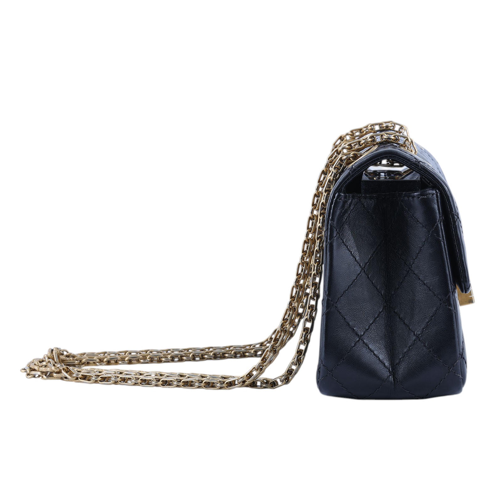 香奈兒 CHANEL 2.55 迷你 口蓋包 AS0874 29開黑復古金 2.55 20CM 原廠盒子/防塵袋/保證卡