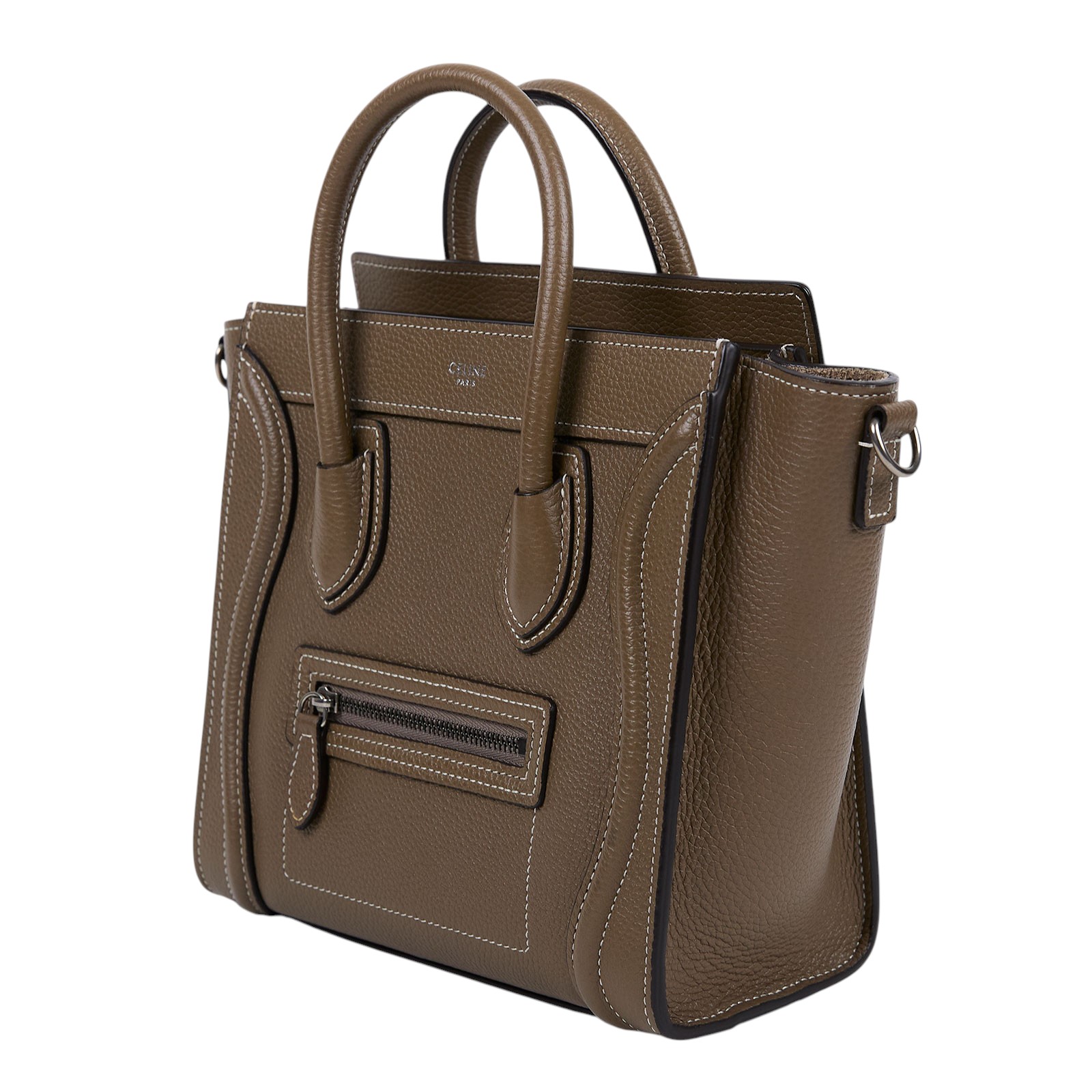 思琳 CELINE Luggage手袋 敲打 小牛皮 袖珍型 189243DRU 灰LUGGAGE冏包NANO 防塵袋/購買證明正本