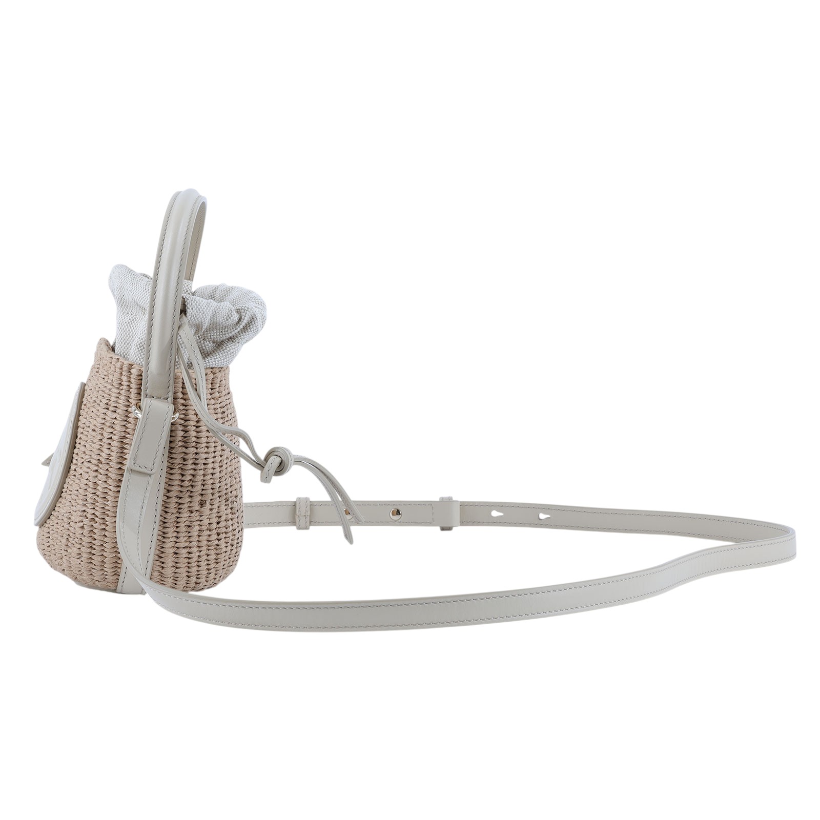 蔻依 CHLOE Horse Medal 籃式手提包 CH25US593O8222J 米色MIFUKO草編水桶包MINI 防塵袋