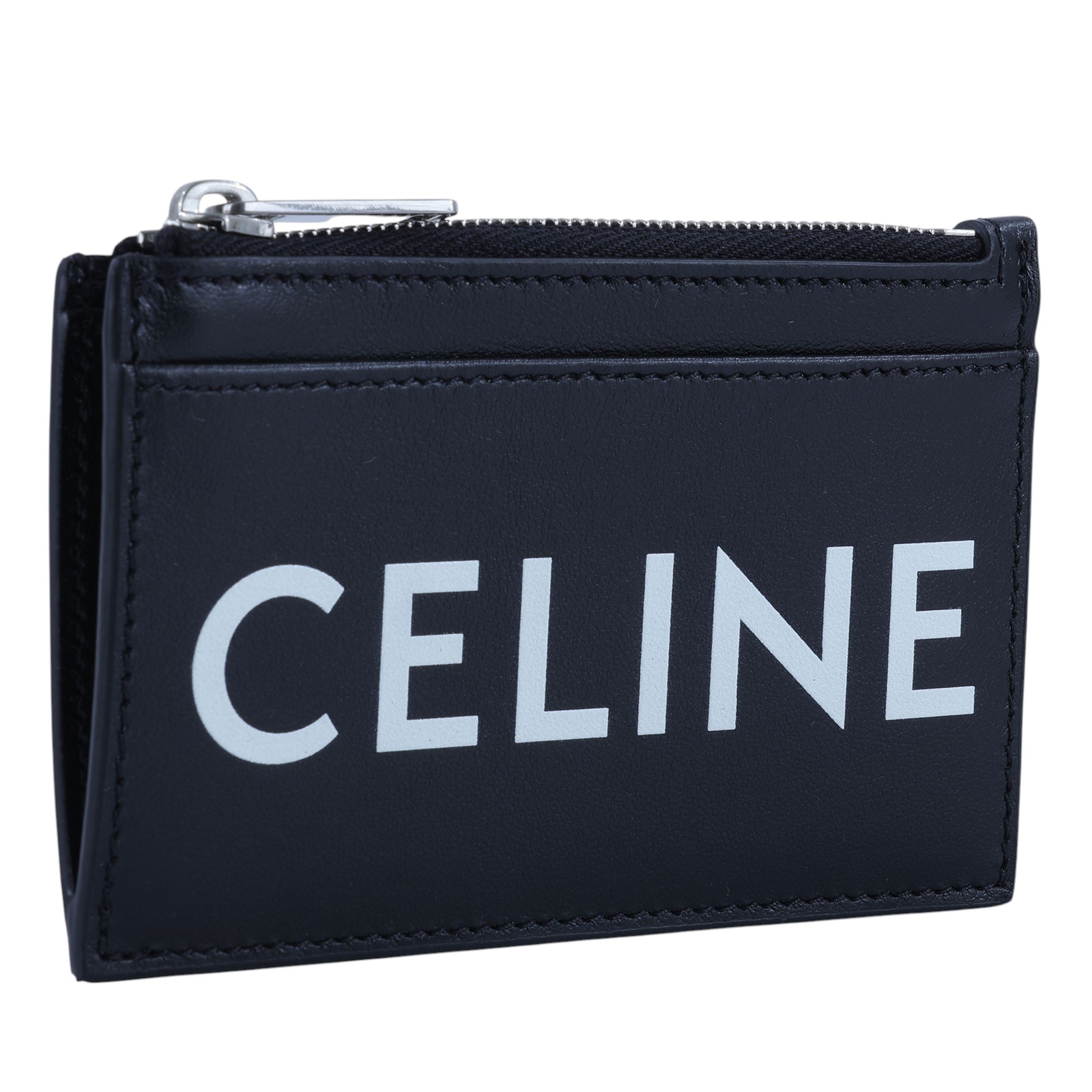 思琳 CELINE 印花 光滑牛皮 拉鍊卡夾 10F993DMF 黑卡包 原廠盒子/防塵袋