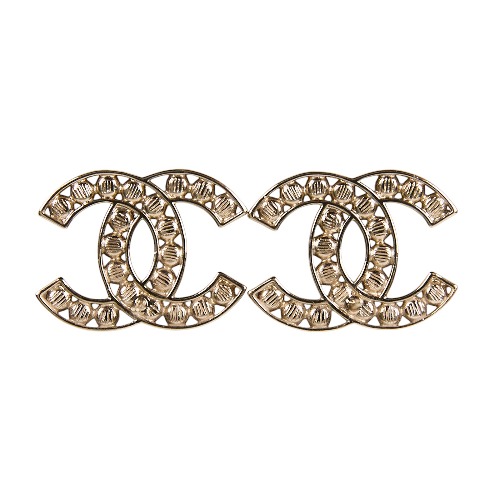 香奈兒 CHANEL 耳釘 ABA870 B10744ABA870/B23 S 淡金黑水鑽雙C耳環 原廠盒子/防塵袋/購買證明正本
