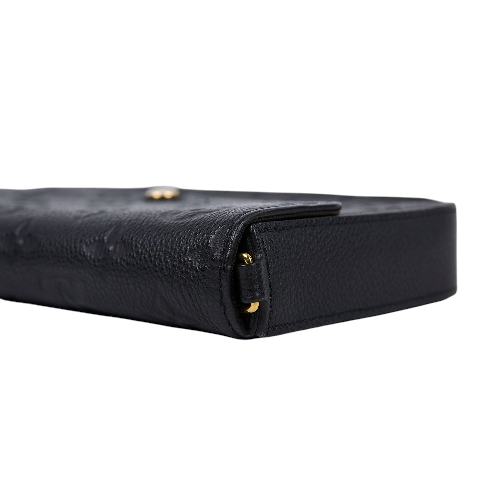 路易威登 LOUIS VUITTON Félicie Pochette 經典壓花皮格 WOC 翻蓋 斜背 鍊帶 肩背包 黑色 M64064 晶片款  原廠盒子/防塵袋/內袋2/背帶/購買證明正本