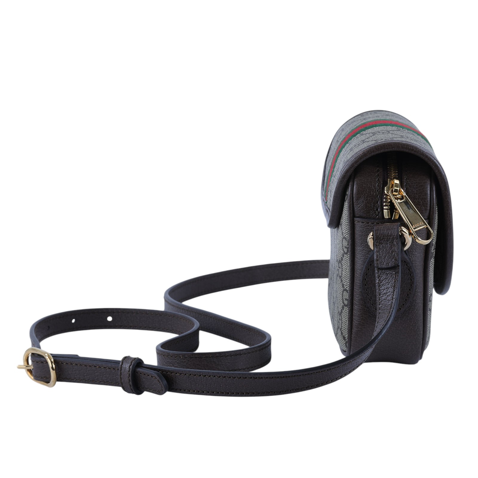 古馳 GUCCI ophidia 拉鍊 迷你 翻蓋包 米色 烏木色 772239 FACUJ  原廠盒子/防塵袋