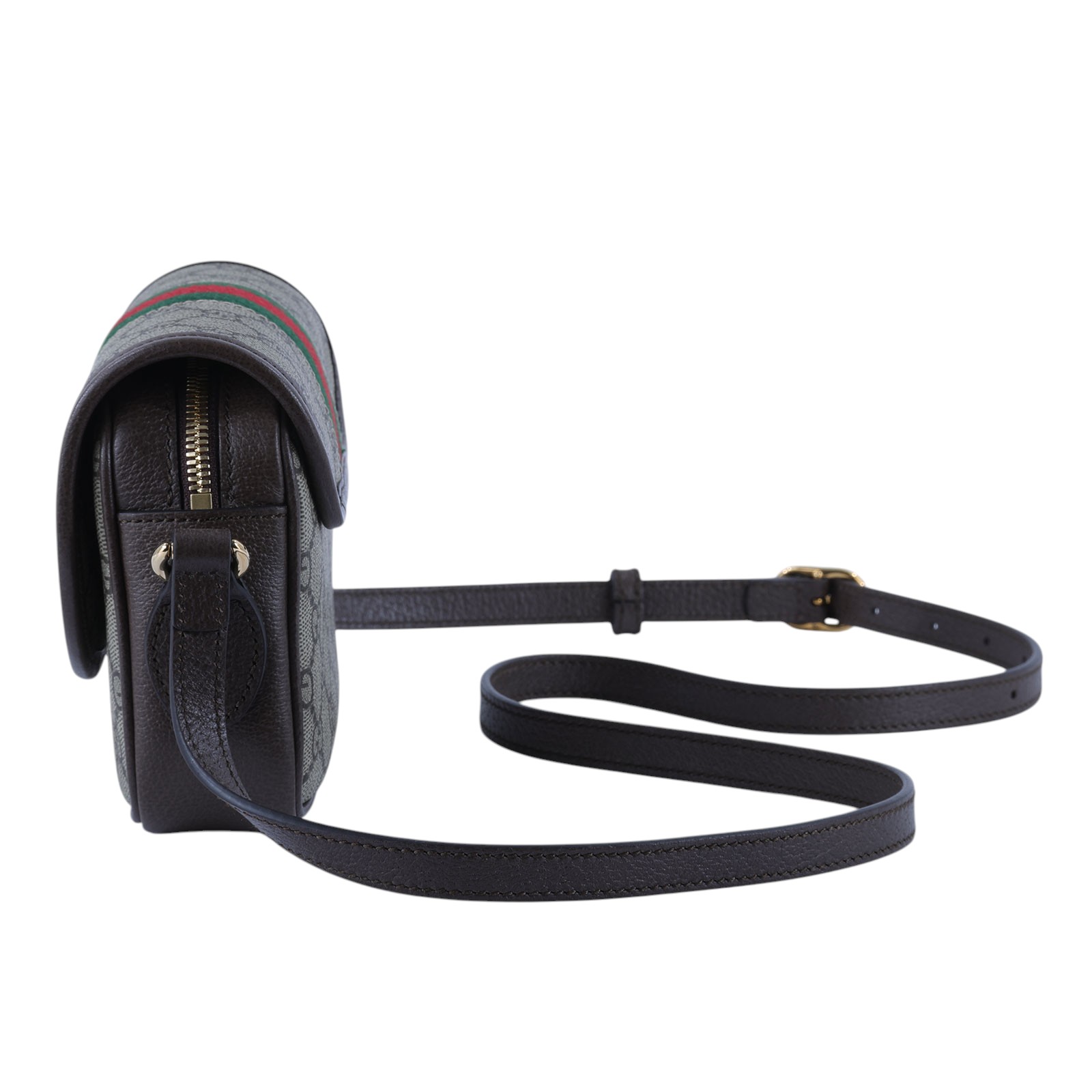 古馳 GUCCI ophidia 拉鍊 迷你 翻蓋包 米色 烏木色 772239 FACUJ  原廠盒子/防塵袋