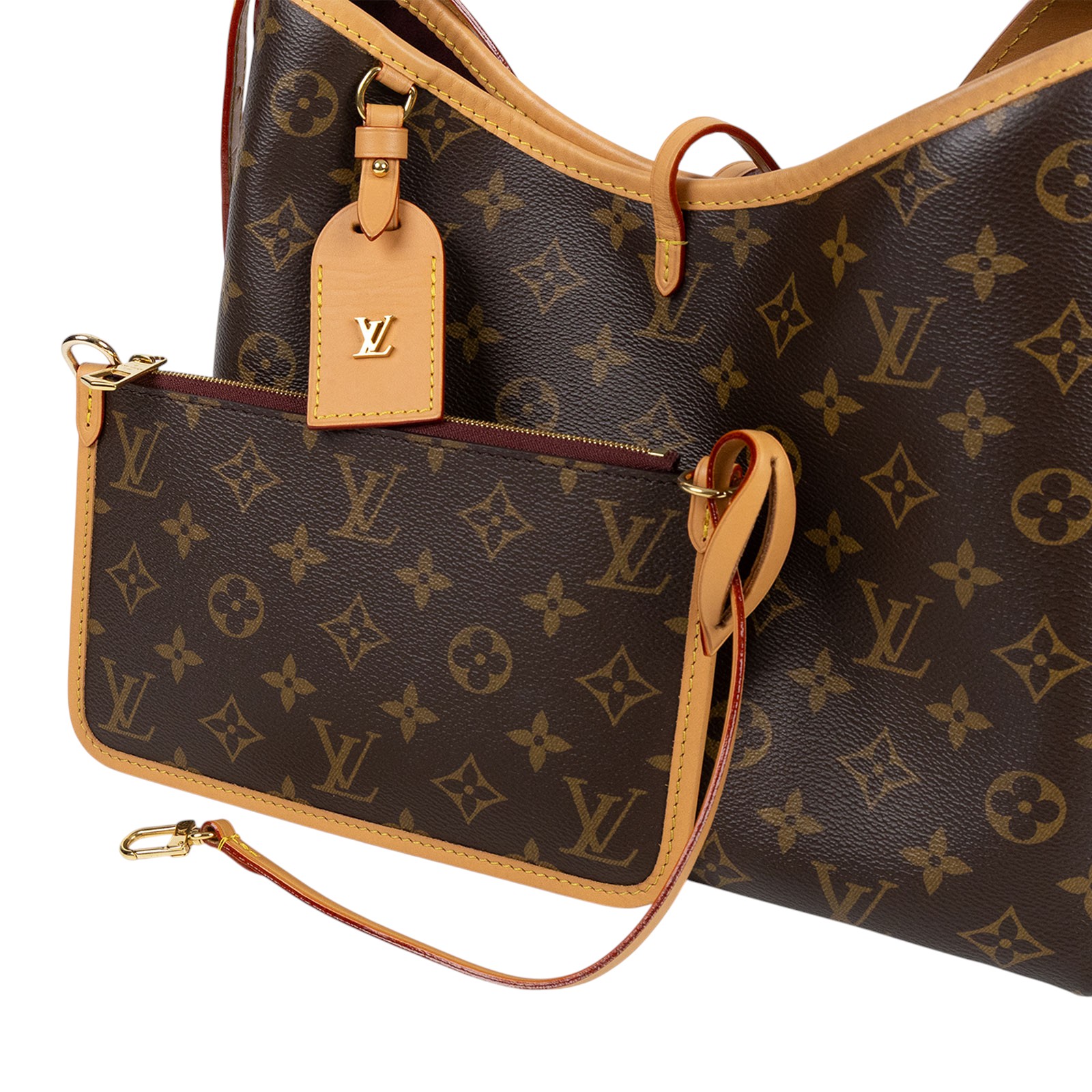 路易威登 LOUIS VUITTON CarryAll PM 原花 肩背包 M46203 晶片款  原廠盒子/防塵袋/購買證明正本/內袋