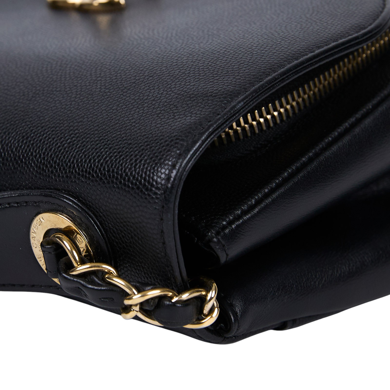 香奈兒 CHANEL 手提 口蓋包 A93607 23開黑金郵差包 防塵袋