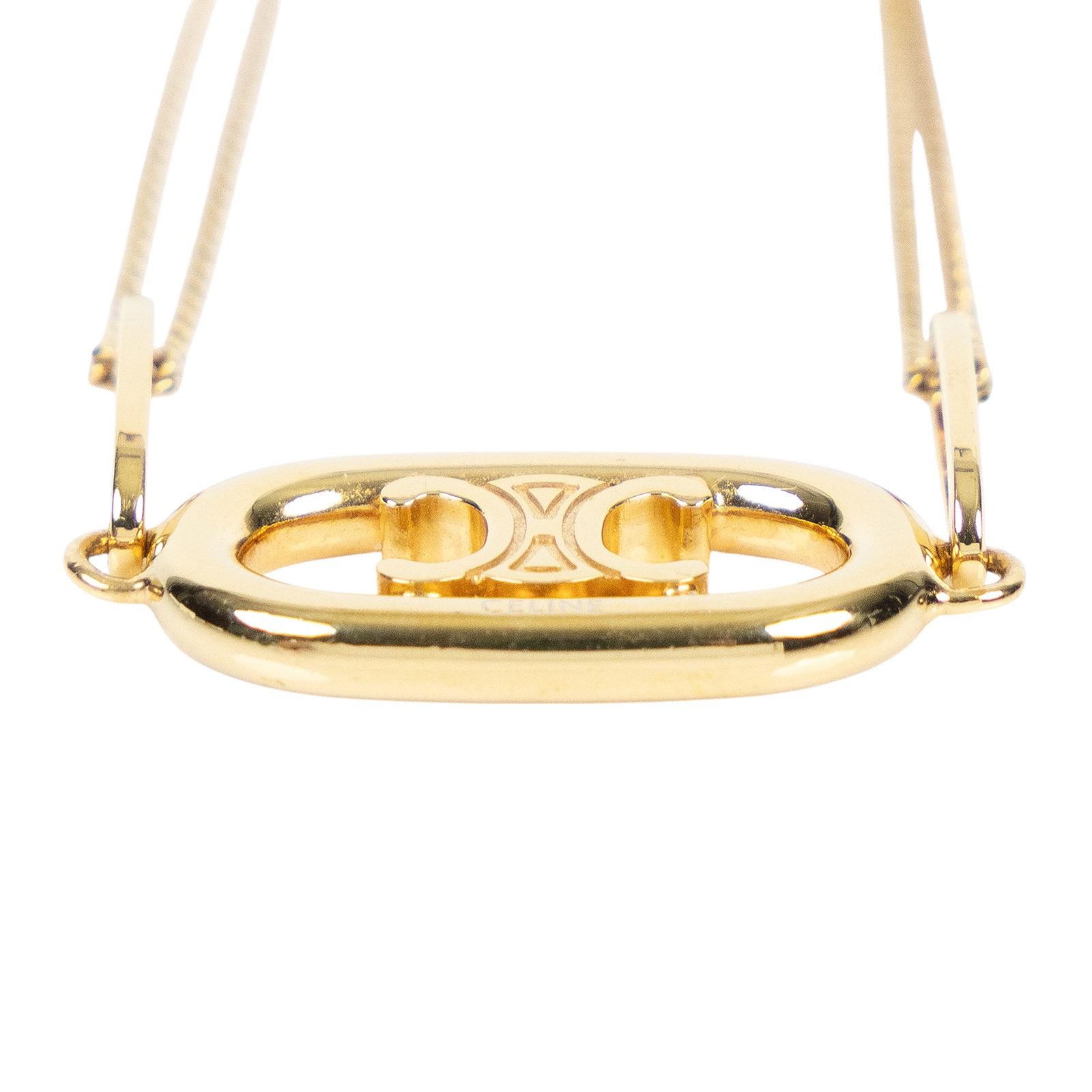 思琳 CELINE Triomphe 金色飾面 黃銅 手鍊 46S906BRA 金色凱旋門手鍊 原廠盒子/防塵袋