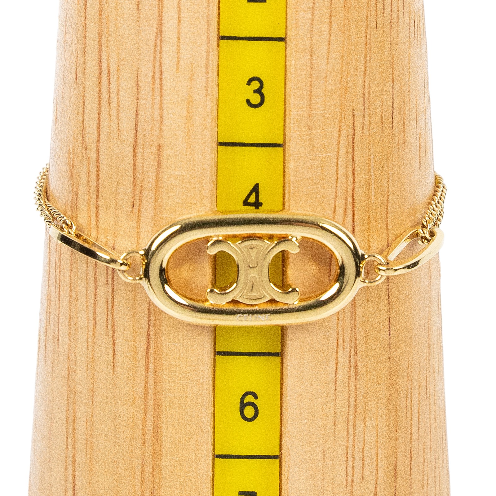 思琳 CELINE Triomphe 金色飾面 黃銅 手鍊 46S906BRA 金色凱旋門手鍊 原廠盒子/防塵袋