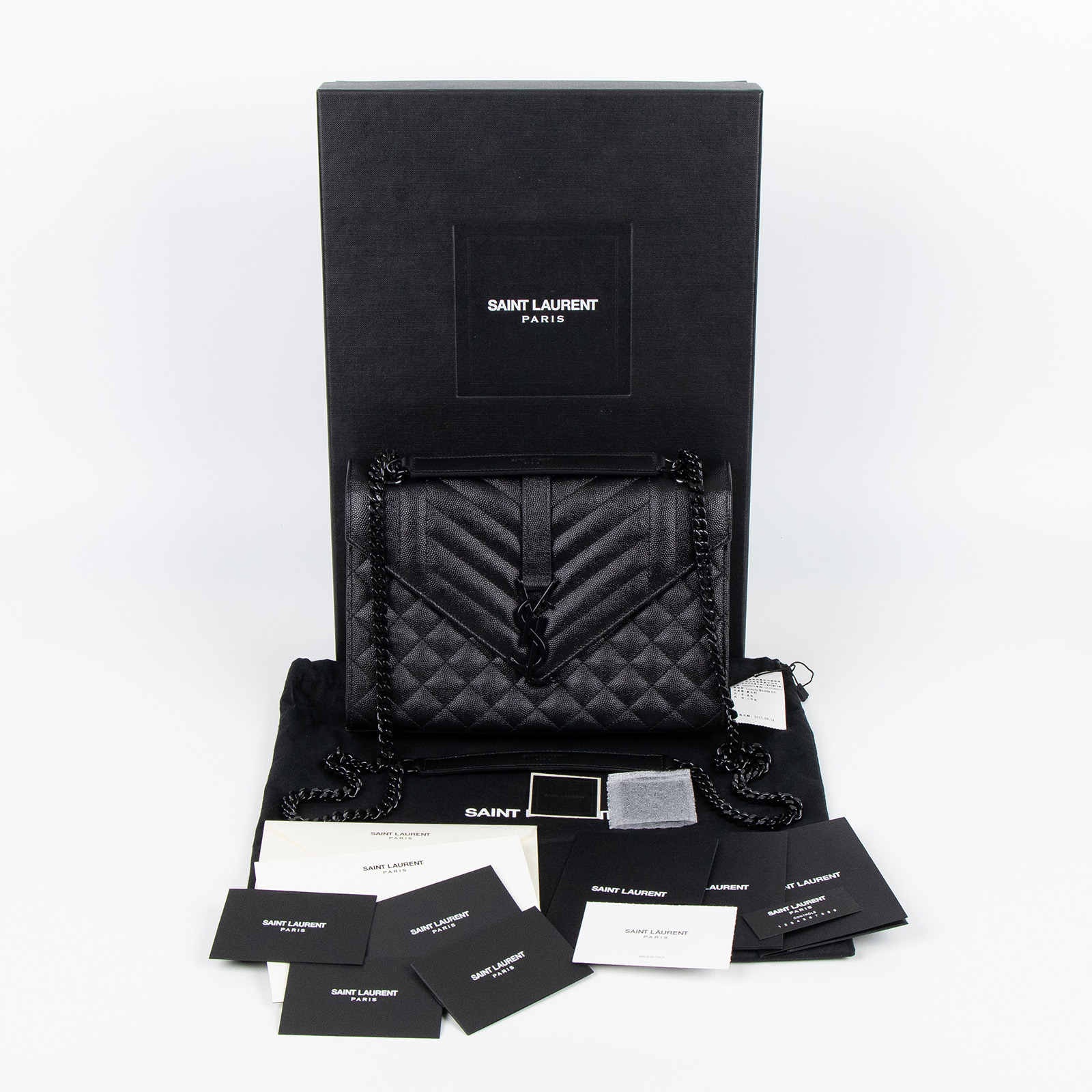 聖羅蘭 YSL SAINT LAURENT Envelope 鏈帶 肩背包 428134BOW98  防塵袋/原廠盒子