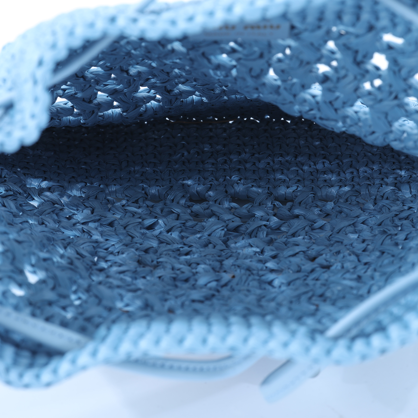 繆繆 MIU MIU 編織迷你包 5ND016_2DO1 藍底咖LOGO編織手提包 防塵袋