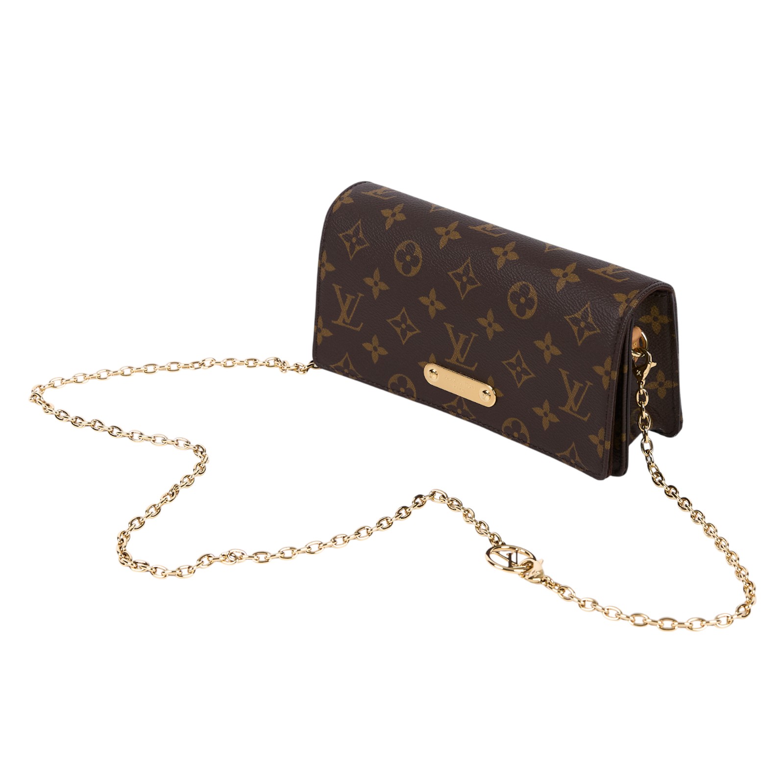 路易威登 LOUIS VUITTON Wallet On Chain Lily 三合一 斜挎包 經典原花 帆布 錢包 M82509 晶片款  原廠盒子/防塵袋