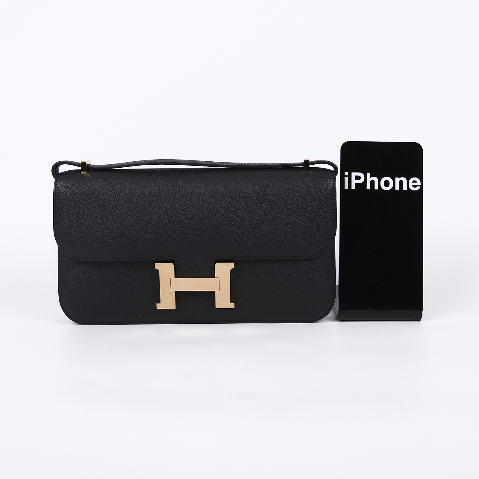 愛馬仕 Hermes Constance 24 Elan 康康包 玫瑰金扣 黑色 H085425CD89 /KPI565MS  防塵袋/背帶/購買證明影本/鏡子