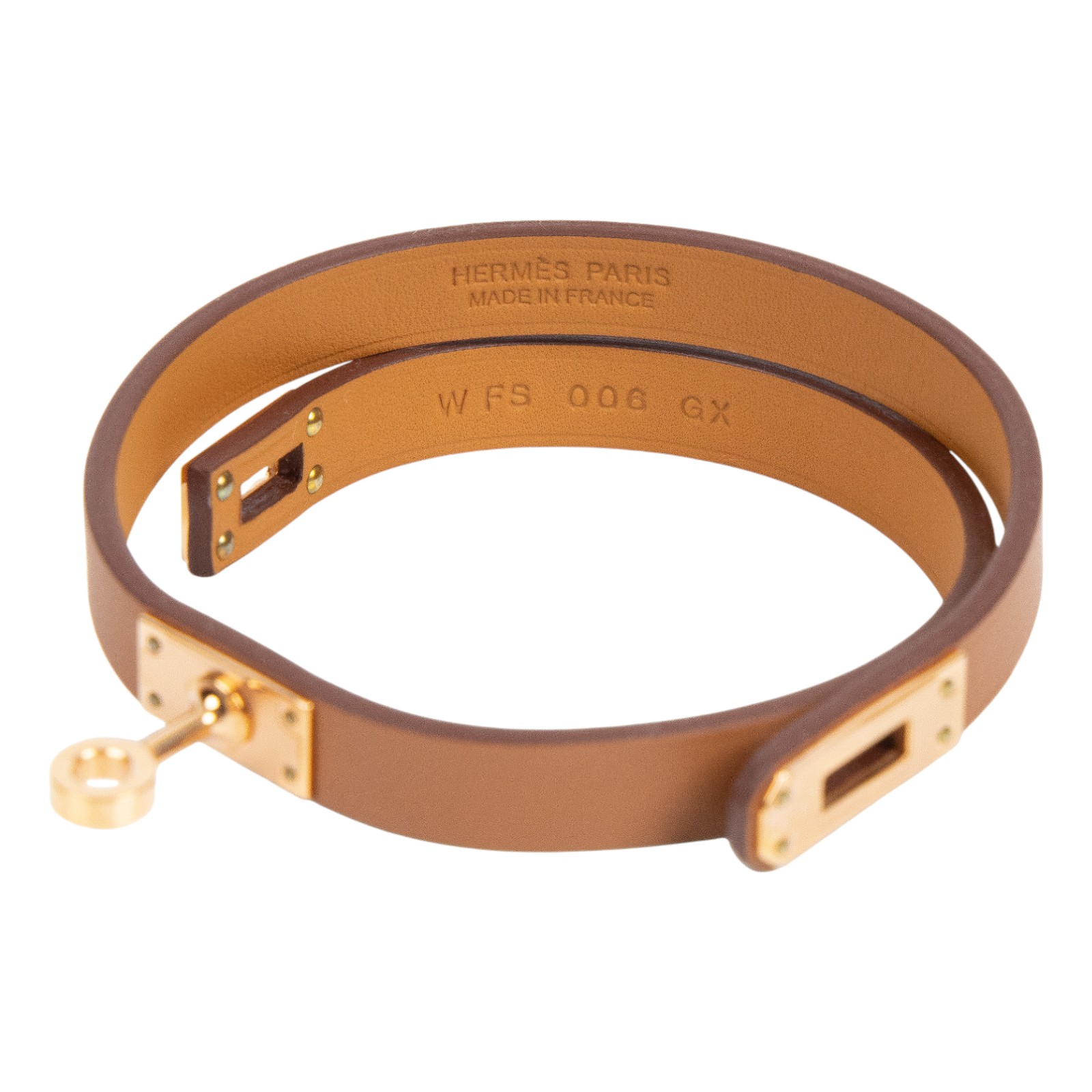愛馬仕 Hermes Kelly Double Tour 雙圈手環 金棕色 金色五金 H081182CC37T2 /W FS 006 GX  原廠盒子/防塵袋