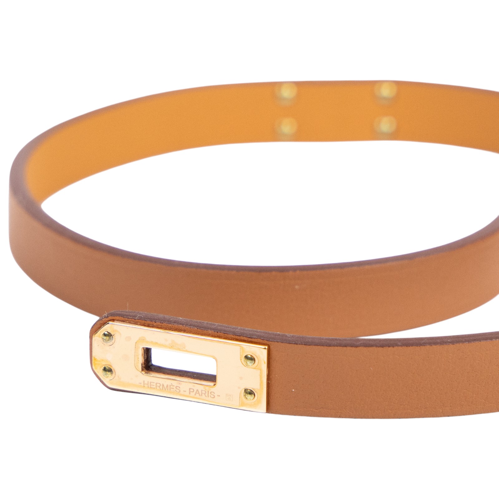 愛馬仕 Hermes Kelly Double Tour 雙圈手環 金棕色 金色五金 H081182CC37T2 /W FS 006 GX  原廠盒子/防塵袋
