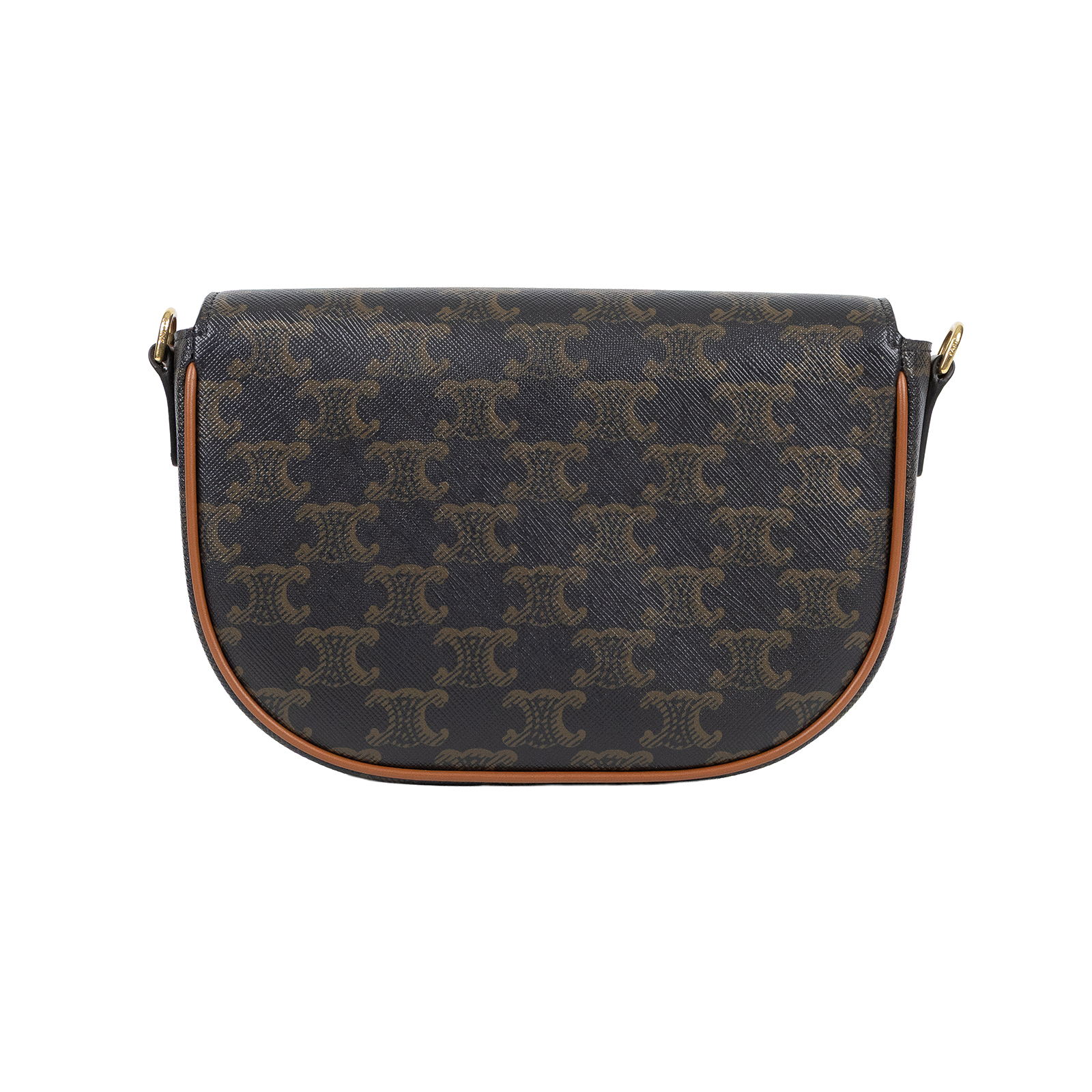 思琳 CELINE Folco 標誌印花 牛皮革 肩揹袋 122652GTL 棕凱旋門FOLCO SHOULDER 防塵袋/購買證明正本/保證卡/背帶2